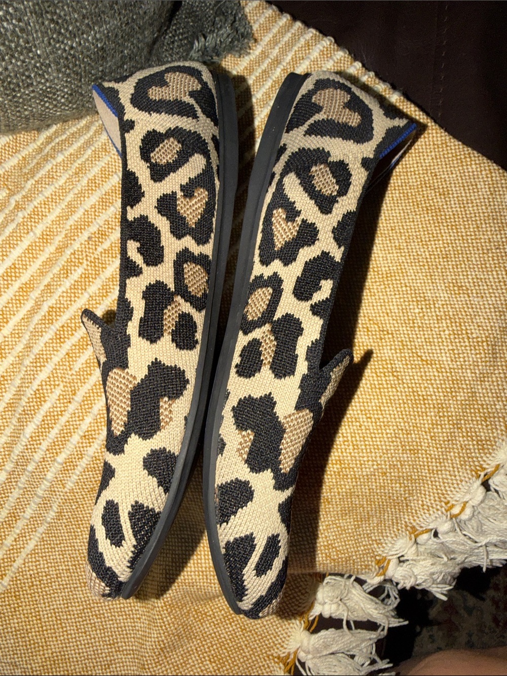 Rothy's Leopard-Print Knit Loafers in Beige and Black - Picture 3 of 9